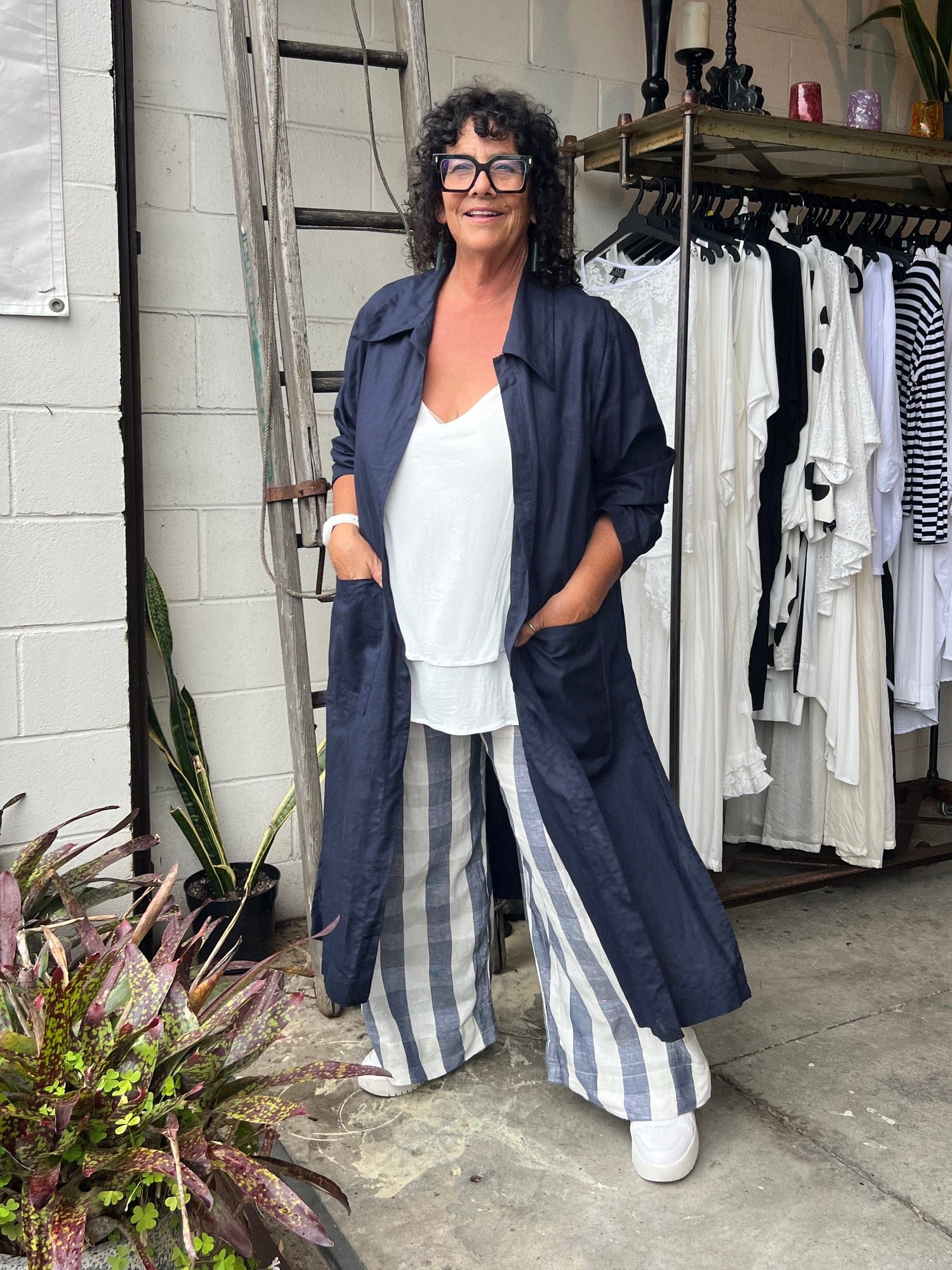 TCD TCD Sadie Pant - Blue Check Shop