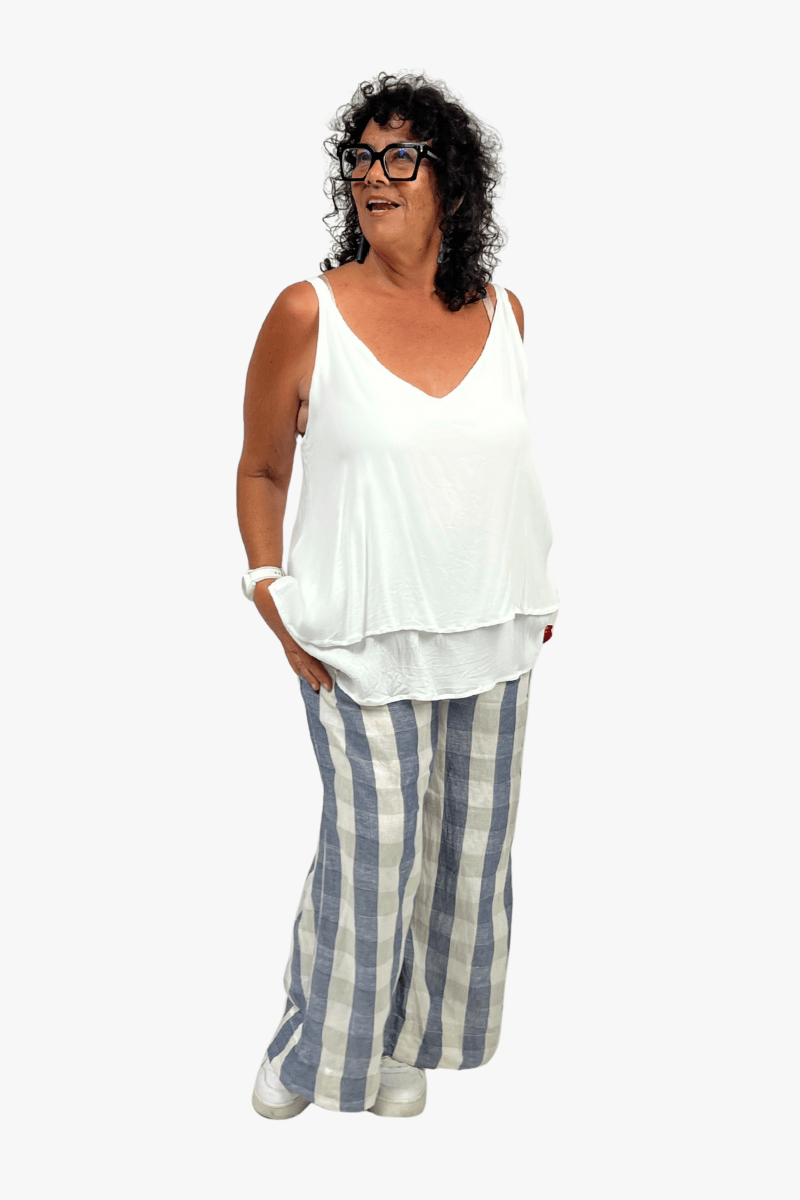 TCD TCD Sadie Pant - Blue Check Shop