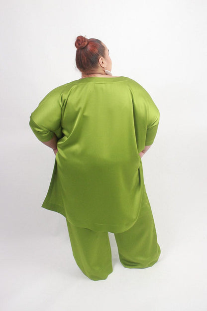 TCD TCD Sadie Pant - Chartreuse Satin Shop