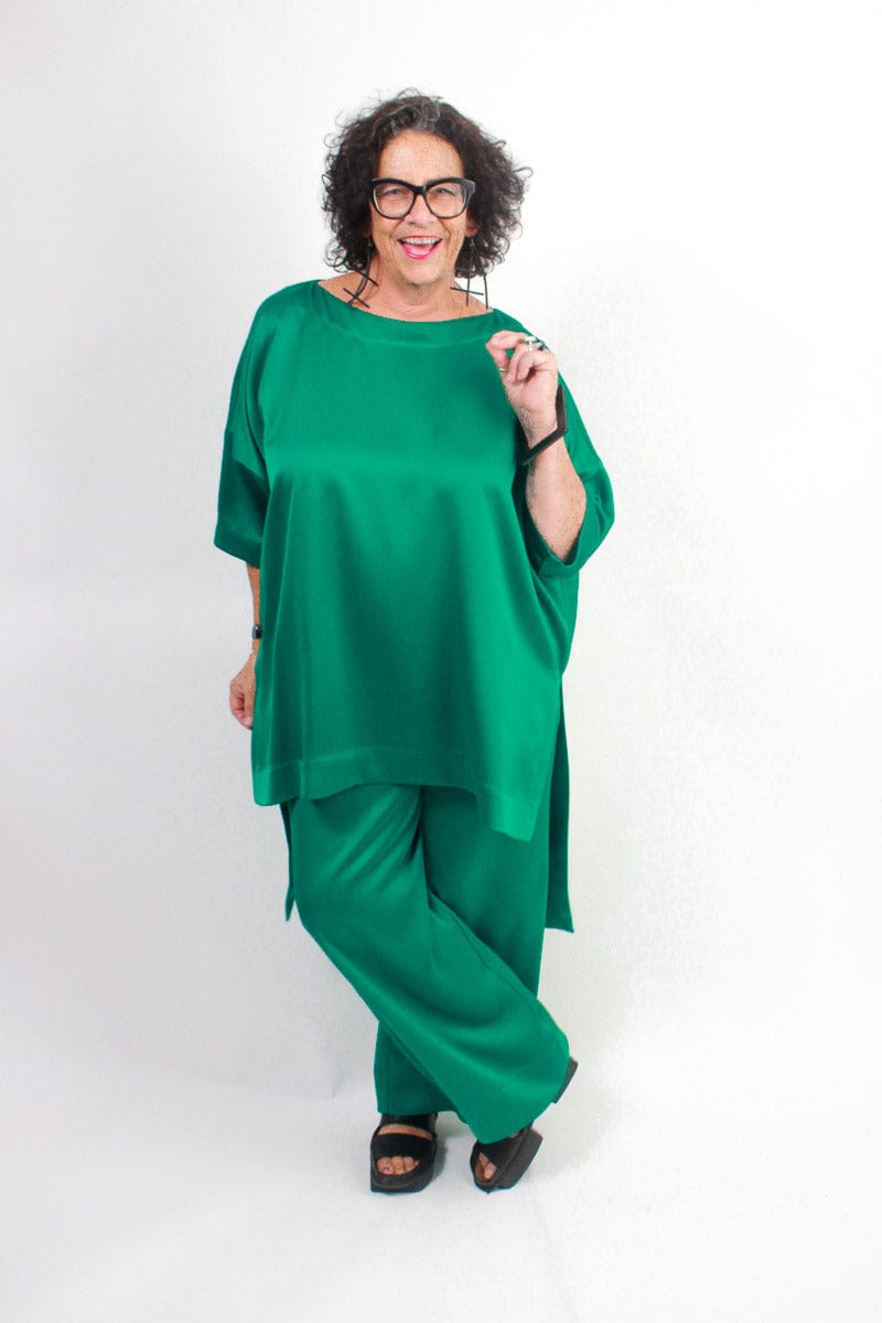 TCD TCD Sadie Pant - Emerald Satin Shop