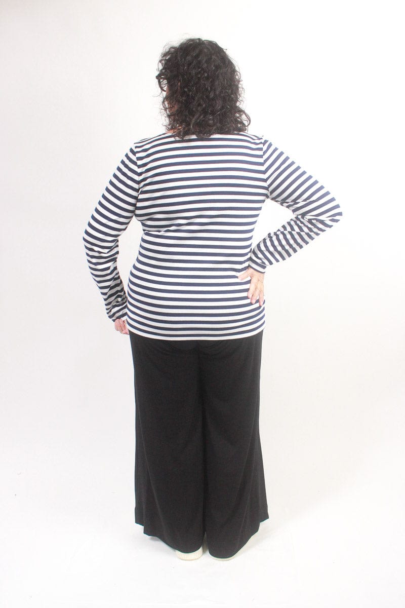 TCD TCD Simply Tee - B/W Small Stripes Shop