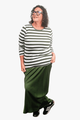 TCD TCD Simply Tee Top - Khaki Stripes Shop