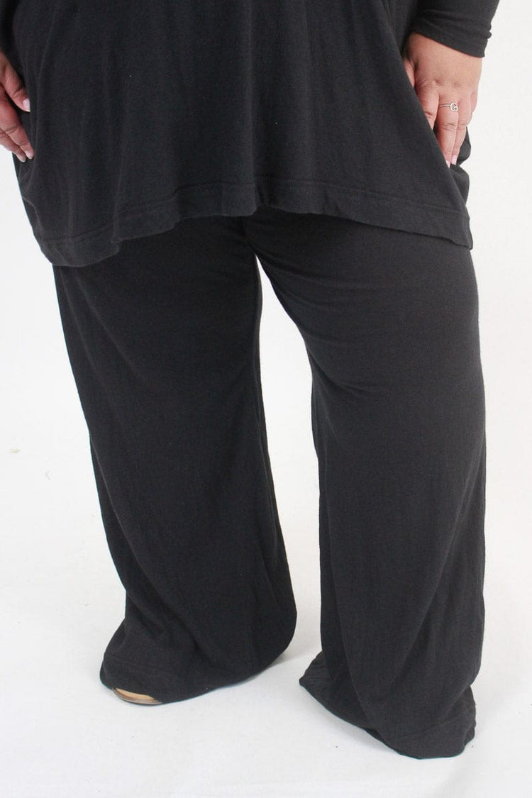 TCD TCD Suzie Wide Leg Pants - Black (Cotton/Linen) Shop