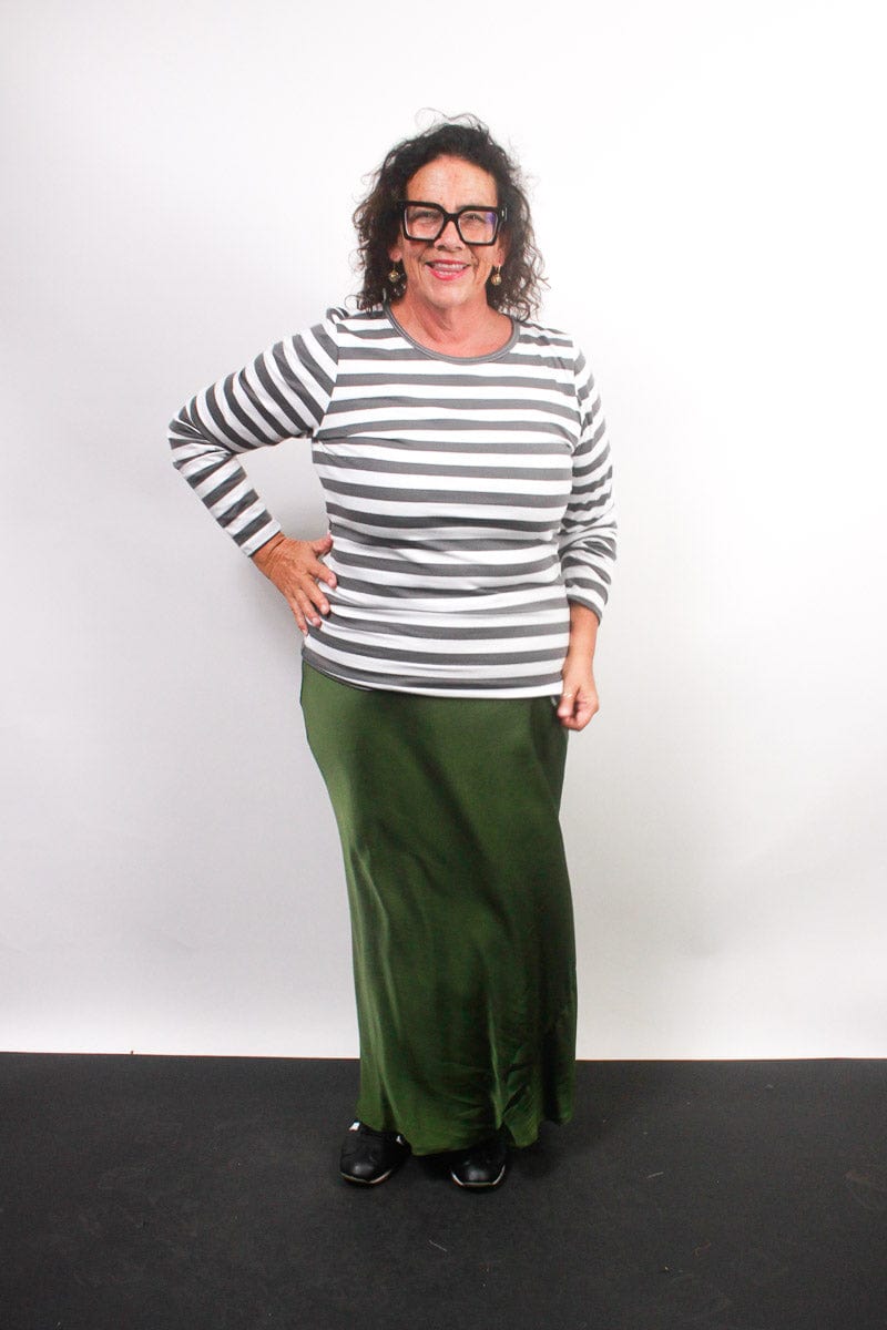 TCD TCD Simply Tee - Grey Stripes Shop XS = 12-14