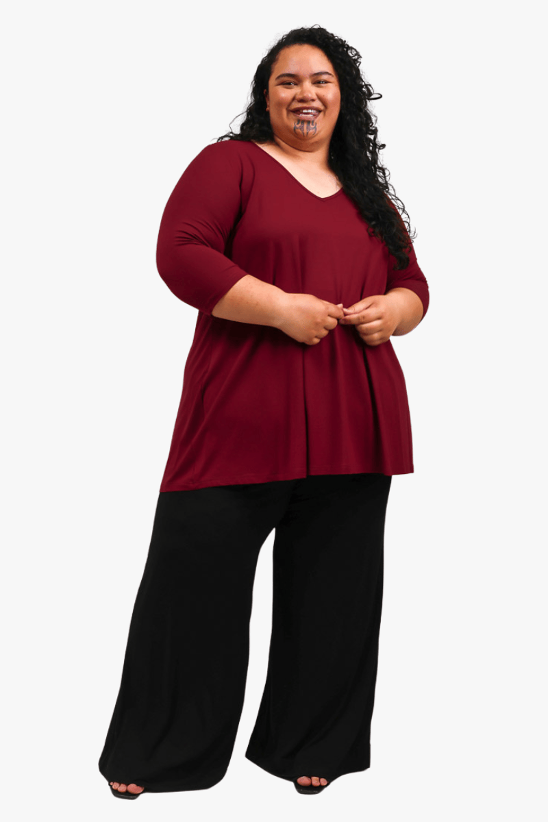 TCD TCD Evie Tee (T-Shirt) - Merlot Shop XS = 14