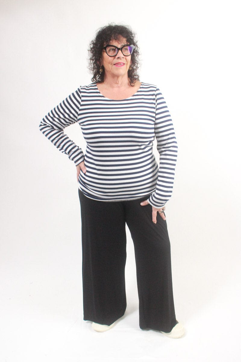TCD TCD Simply Tee - B/W Small Stripes Shop XS = 14