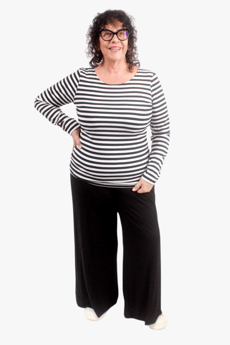 TCD TCD Simply Tee - B/W Small Stripes Shop XS = 14