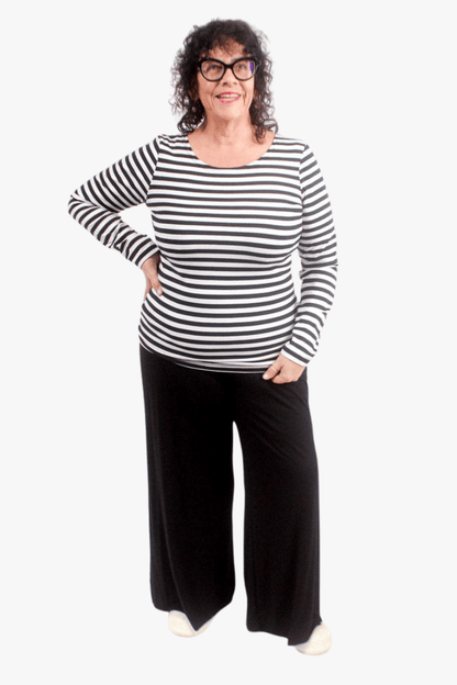 TCD TCD Simply Tee - B/W Small Stripes Shop XS = 14