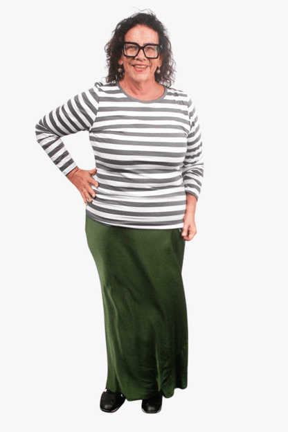 TCD TCD Simply Tee Top - Grey Stripes Shop XS = 14