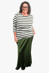 TCD TCD Simply Tee Top - Khaki Stripes Shop XS = 14