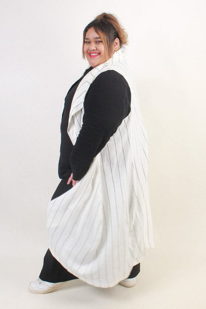 TCD TCD Luna Vest - Cream Linen Stripe